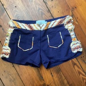 Judith March Poplin Navy Shorts
